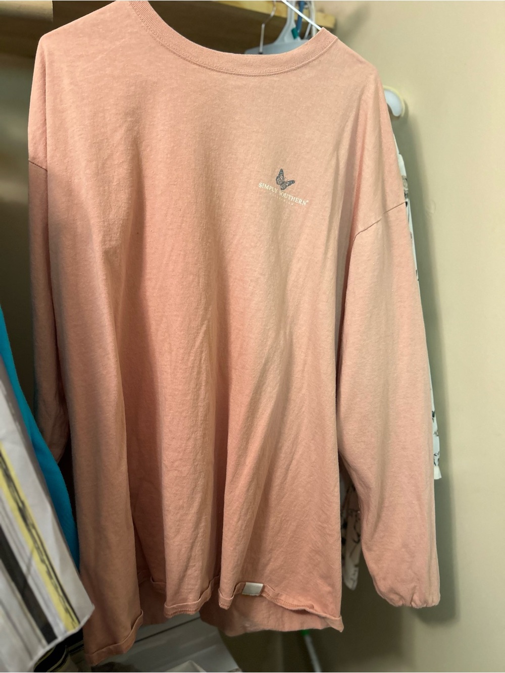 Simply Southern Long-Sleeve Tee in Blush